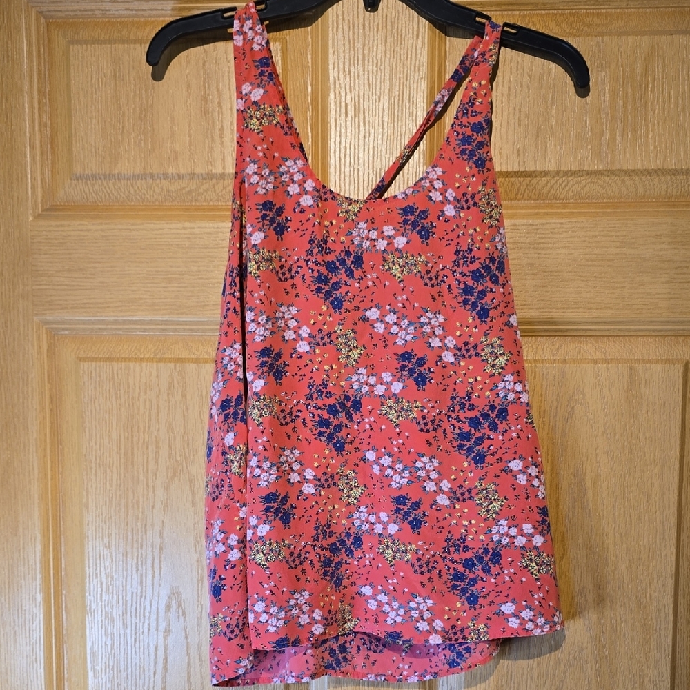 Juicy Couture Red and Blue Floral Tank Top